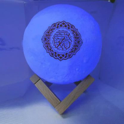 Wireless Quran Bluetooth Speakers Colorful Remote Control Small Moonlight LED Night Light Moon Lamp Quran Muslim Speaker