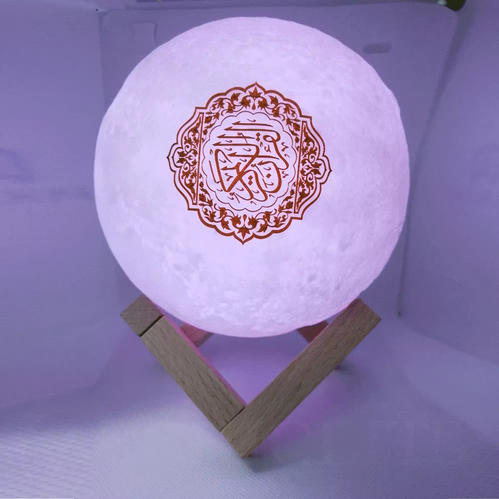Wireless Quran Bluetooth Speakers Colorful Remote Control Small Moonlight LED Night Light Moon Lamp Quran Muslim Speaker