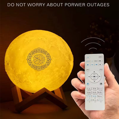 Wireless Quran Bluetooth Speakers Colorful Remote Control Small Moonlight LED Night Light Moon Lamp Quran Muslim Speaker