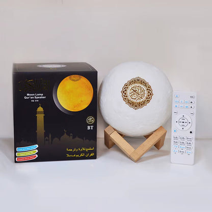 Wireless Quran Bluetooth Speakers Colorful Remote Control Small Moonlight LED Night Light Moon Lamp Quran Muslim Speaker